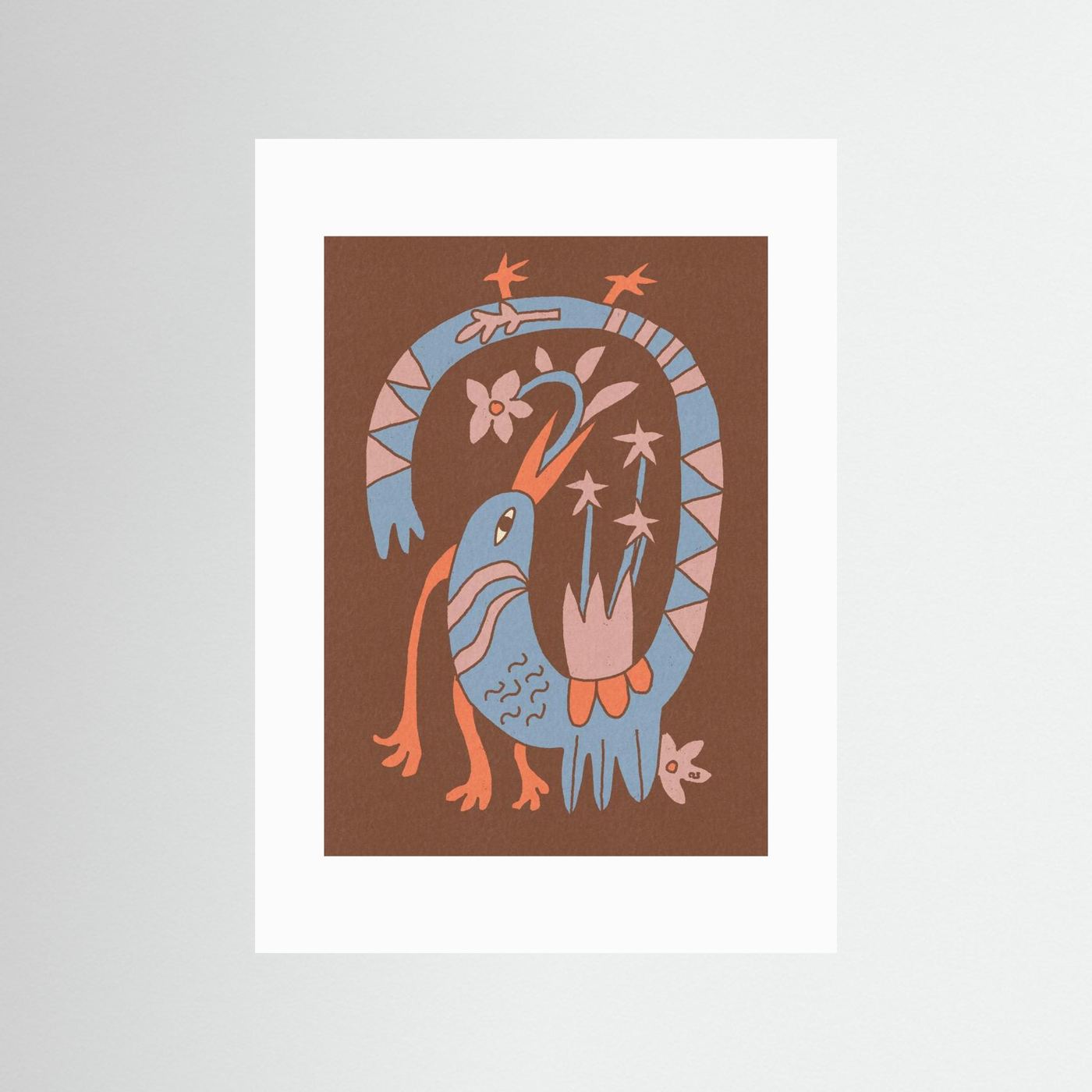 Whimsical Folk Bird by Raipa Studio