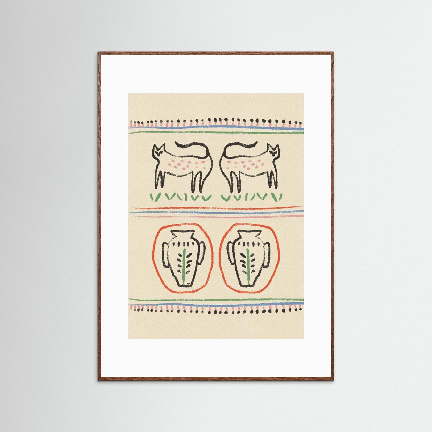 Primitive Cats and Vases by Raipa Studio