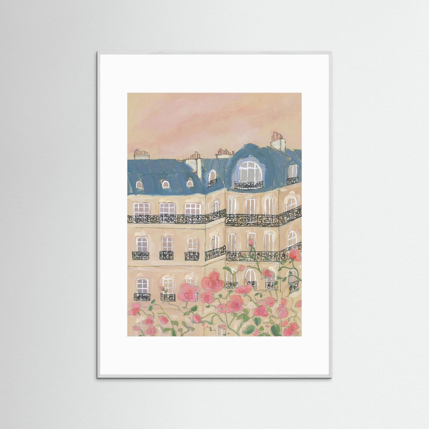 Sunset Over Paris Buildings by Katharina Puritscher
