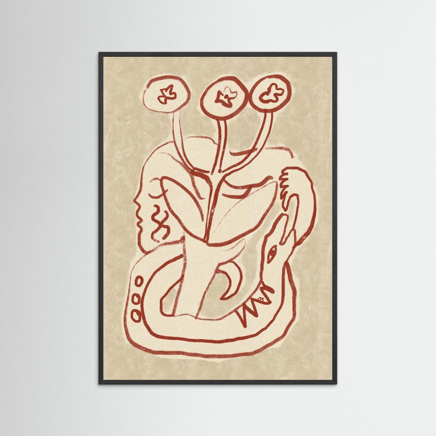 Serene Woman and Snake by Raipa Studio