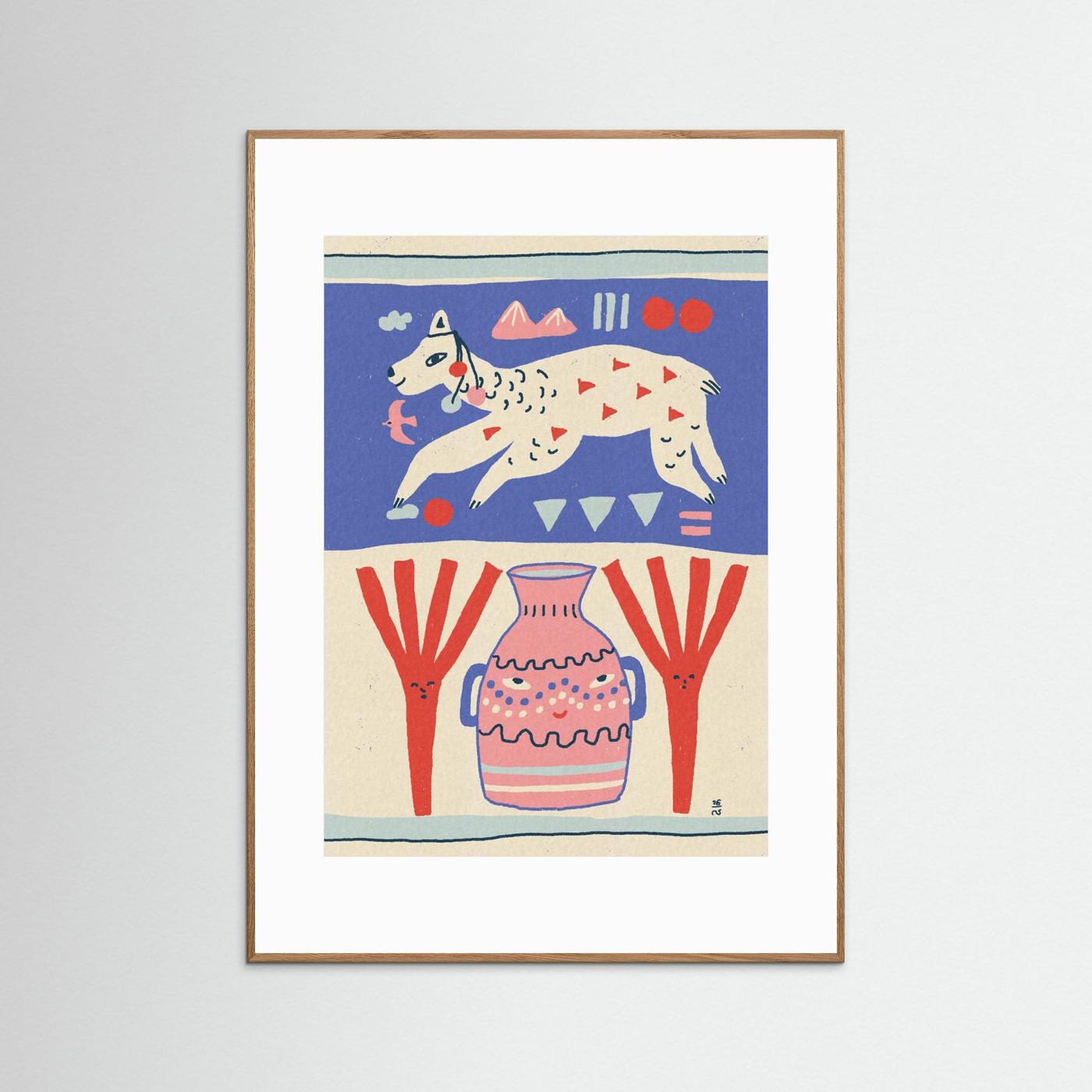 Playful Llama Folk Art by Raipa Studio