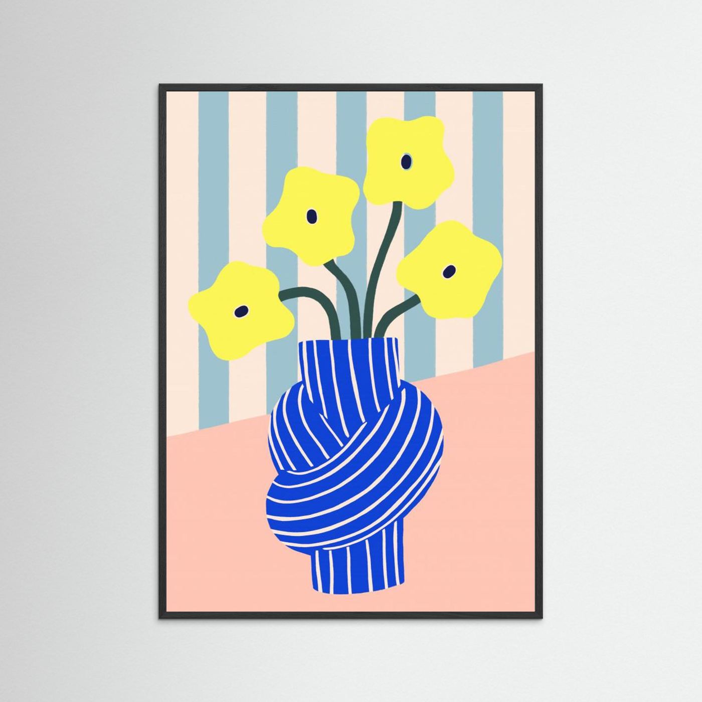 Flowers in Blue Knotted Vase by Maren Gross