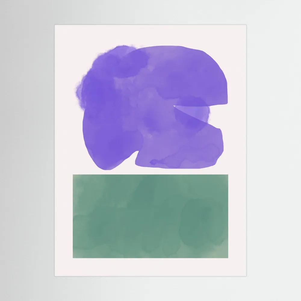 Watercolor Purple and Green by Little Dean
