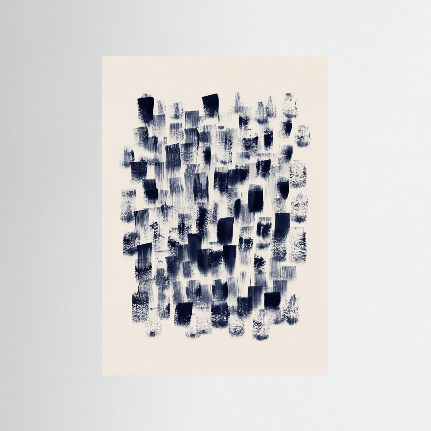 000 Abstract   Navy Rain On Cream 24x36 by Danushka Abeygoda