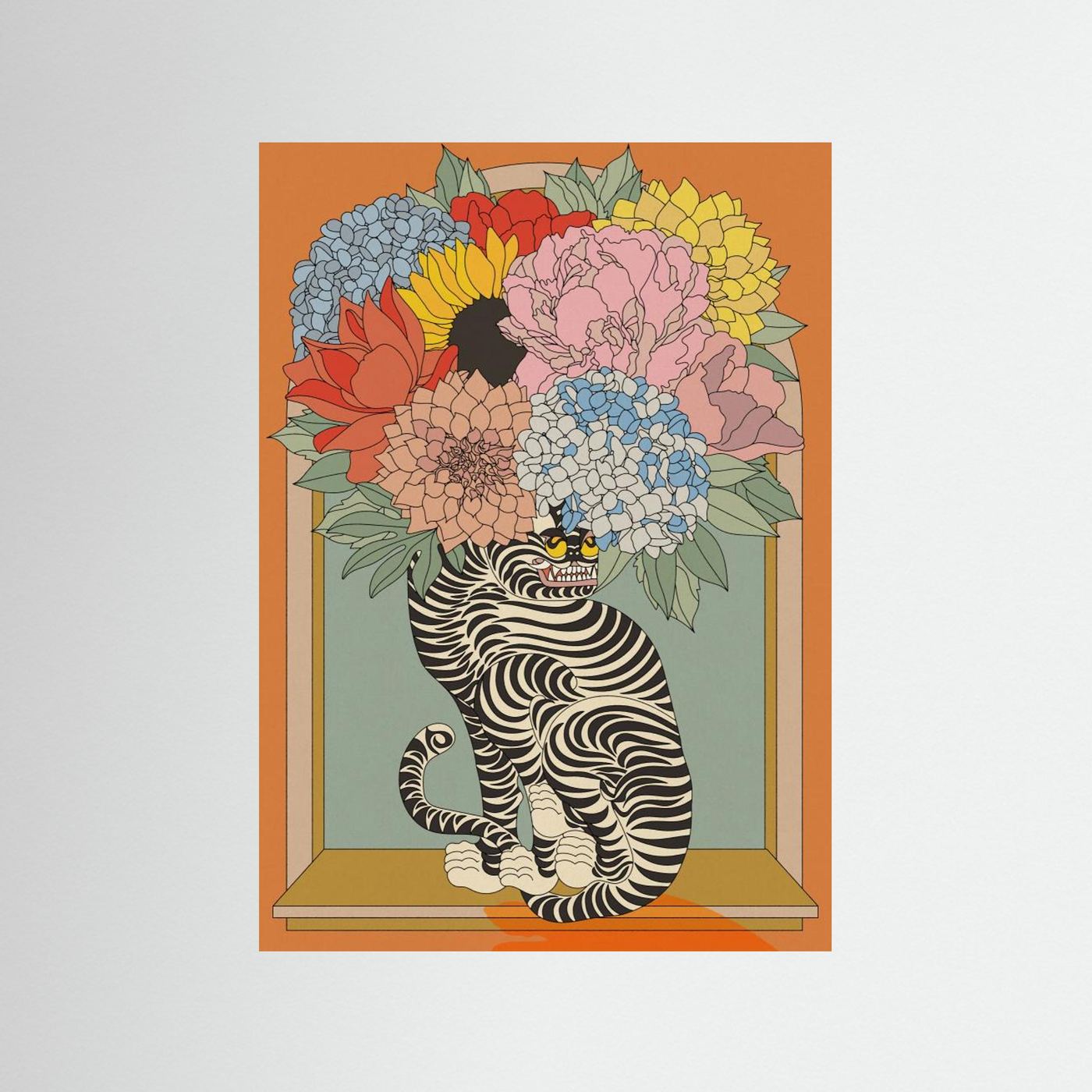 Floral Tiger Vase by Omg Kitty