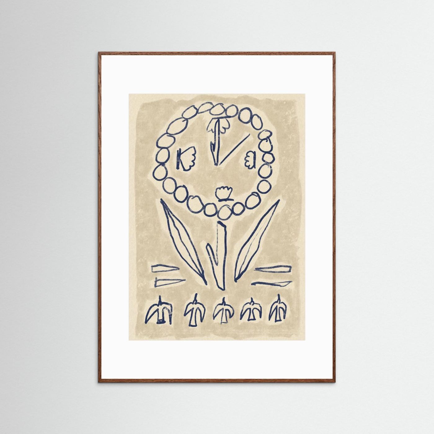 Folk Art Flower Symbols by Raipa Studio