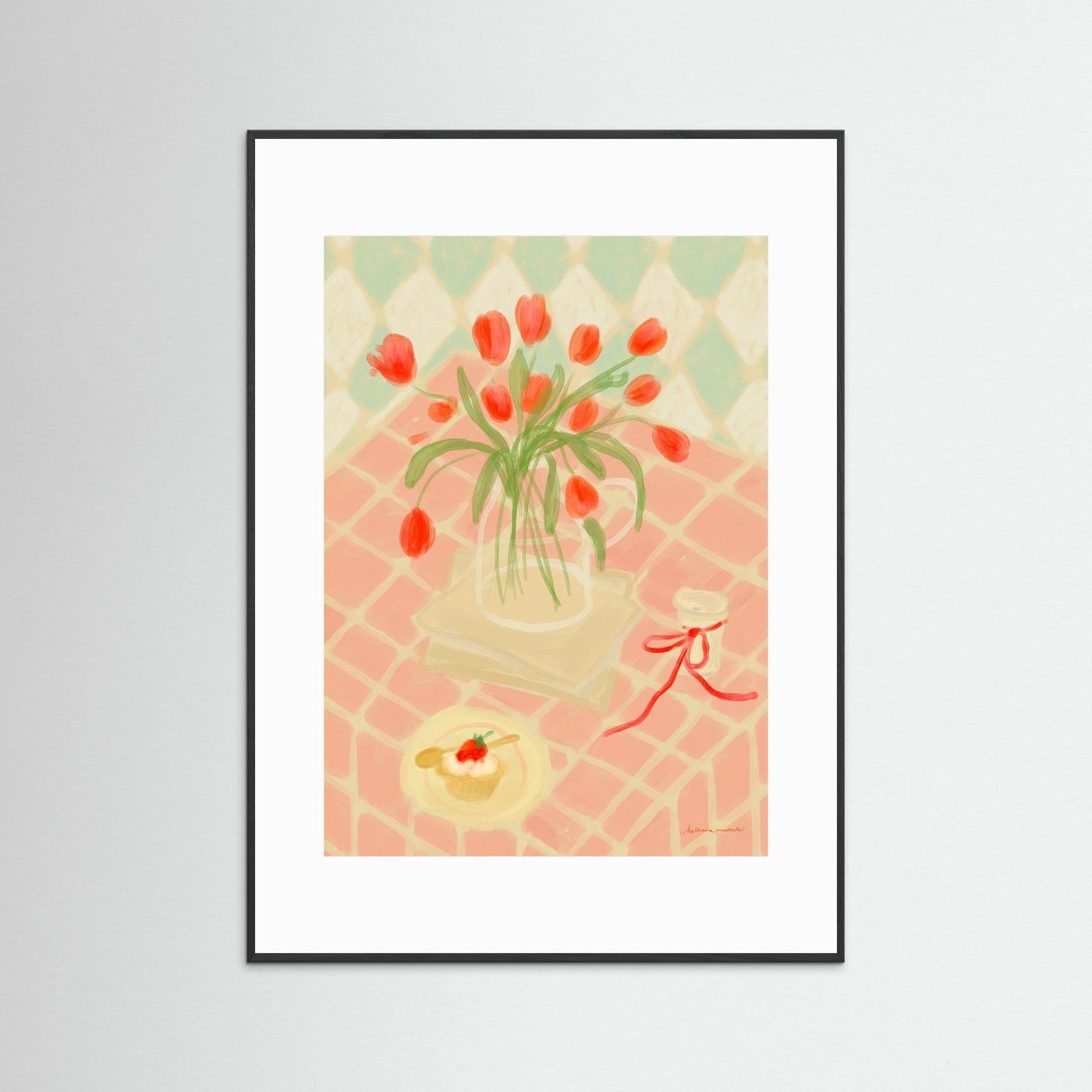 Red Tulips Summer Picnic by Katharina Puritscher