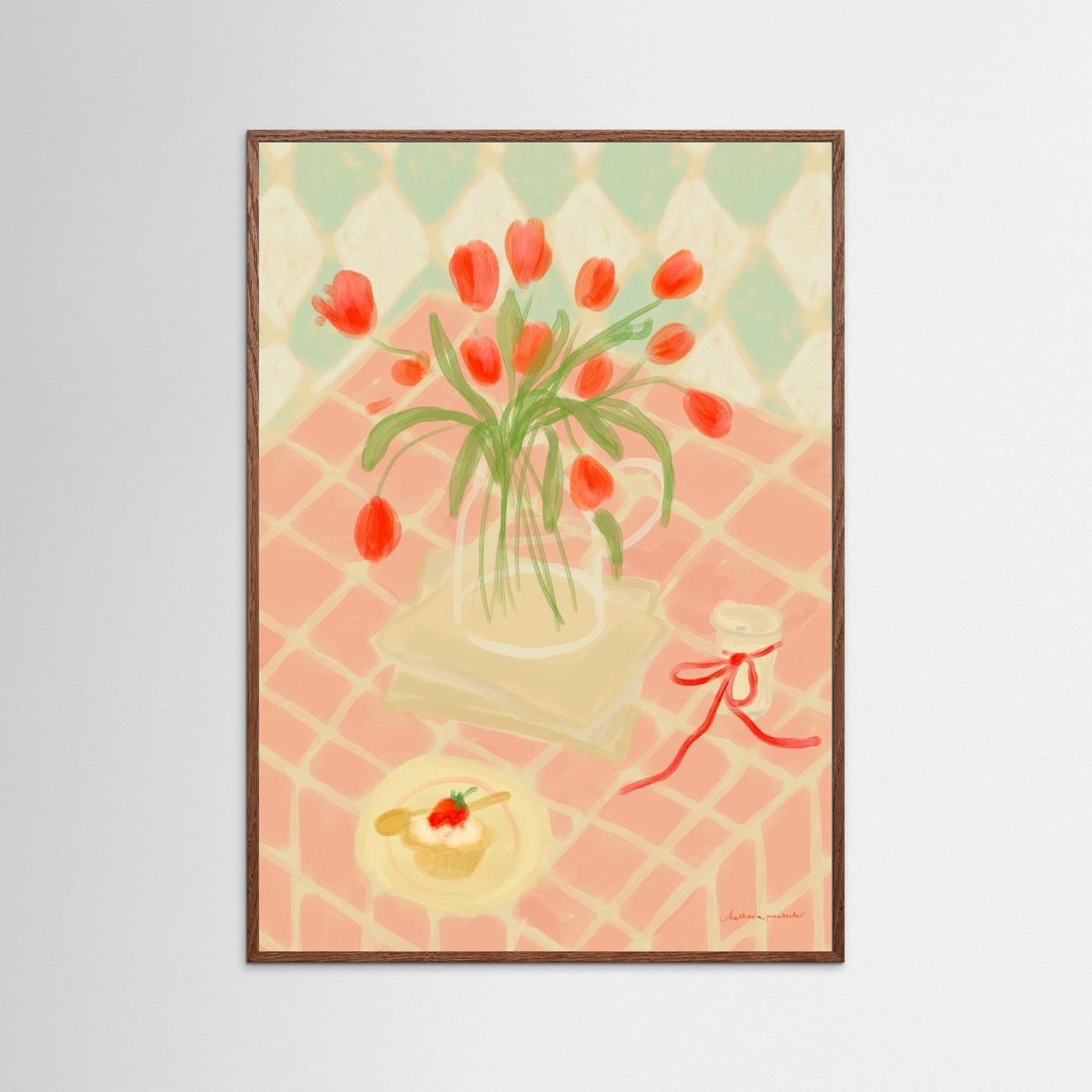 Red Tulips Summer Picnic by Katharina Puritscher