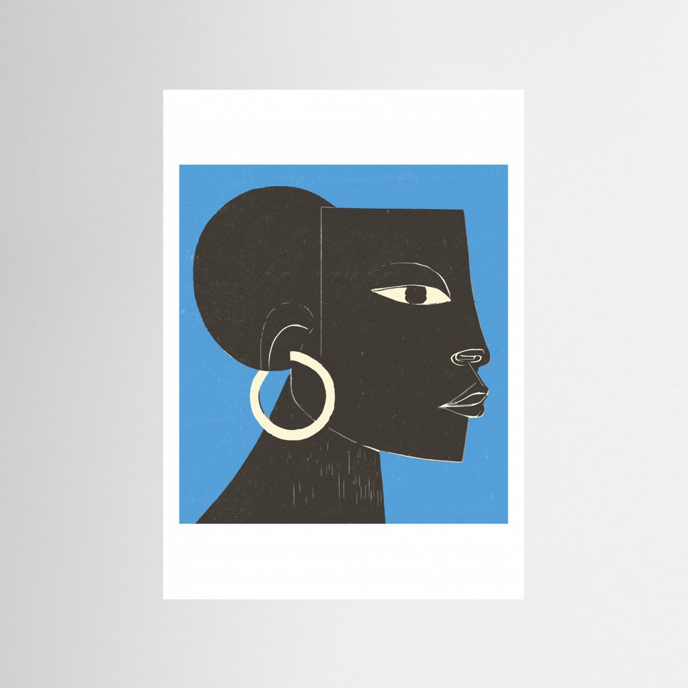 Portrait Woodblock Abstracted by The Printable Studio