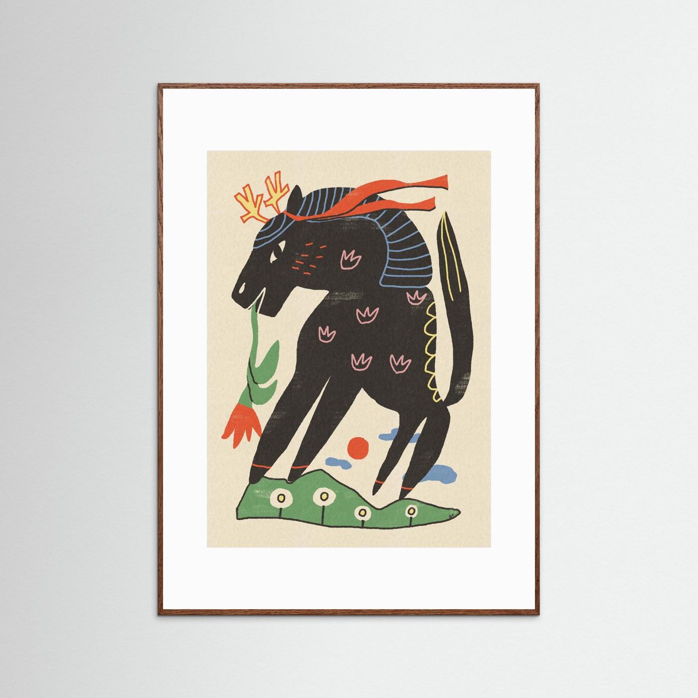 Mythical Horse with Flower by Raipa Studio