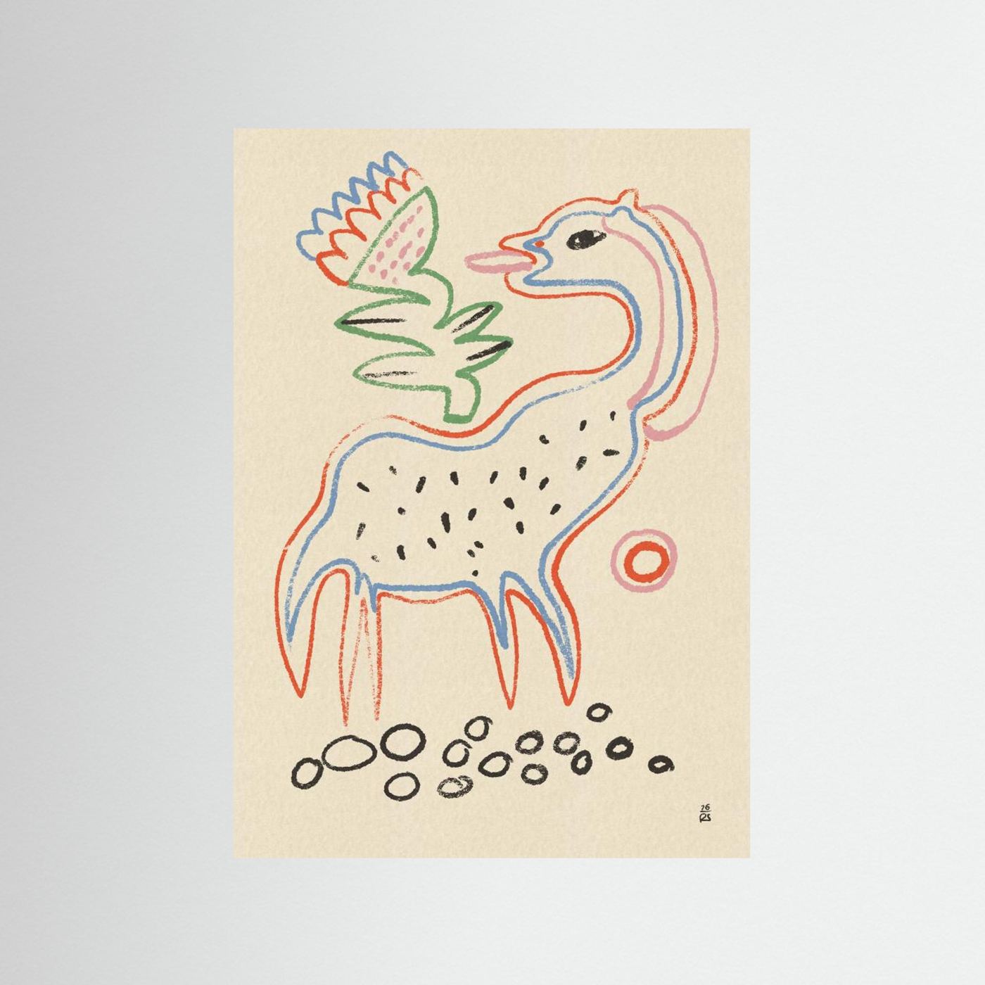 Whimsical Creature and Flower by Raipa Studio