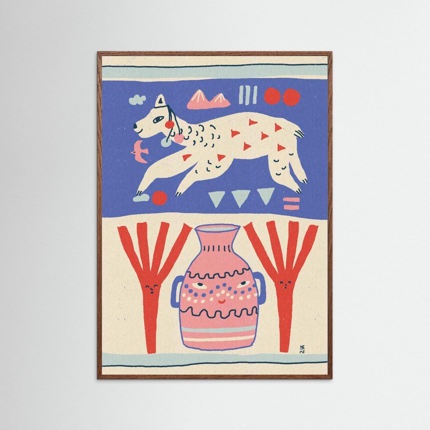 Playful Llama Folk Art by Raipa Studio