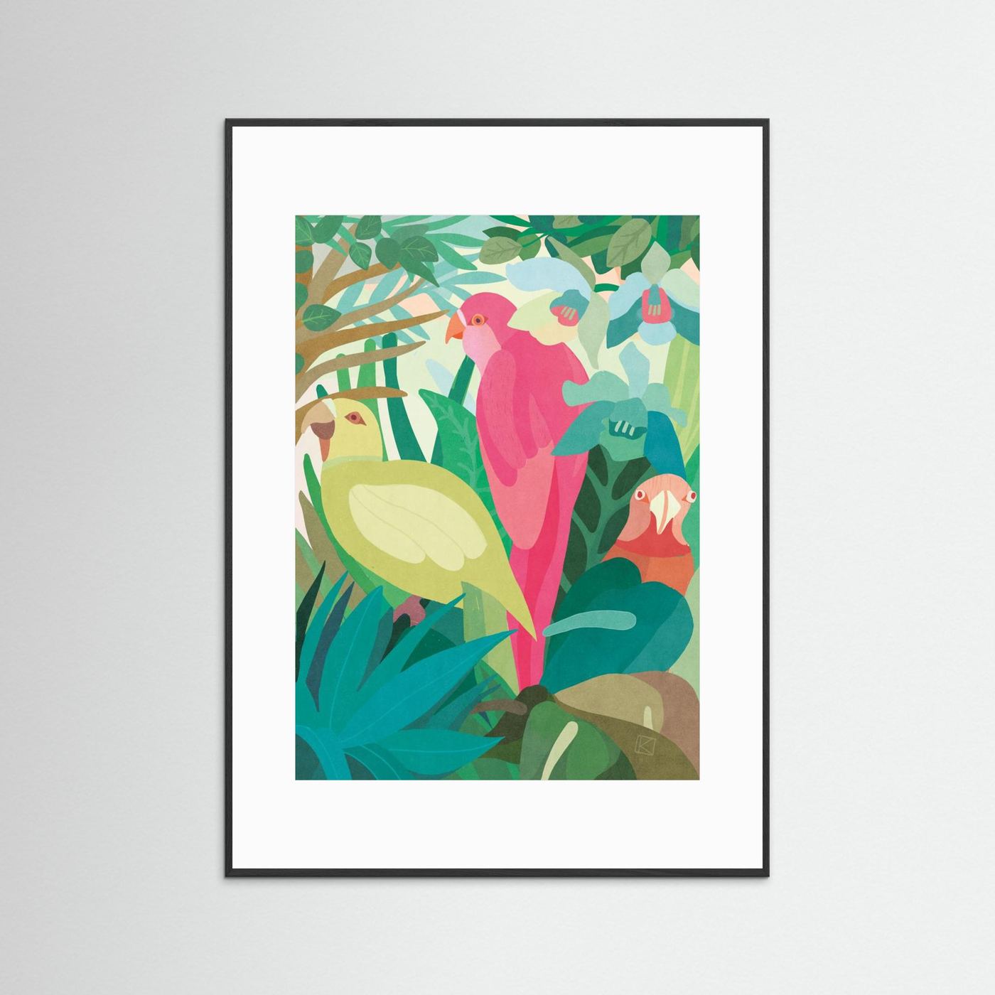 Tropical Jungle Parrots by Sylwia Kubus