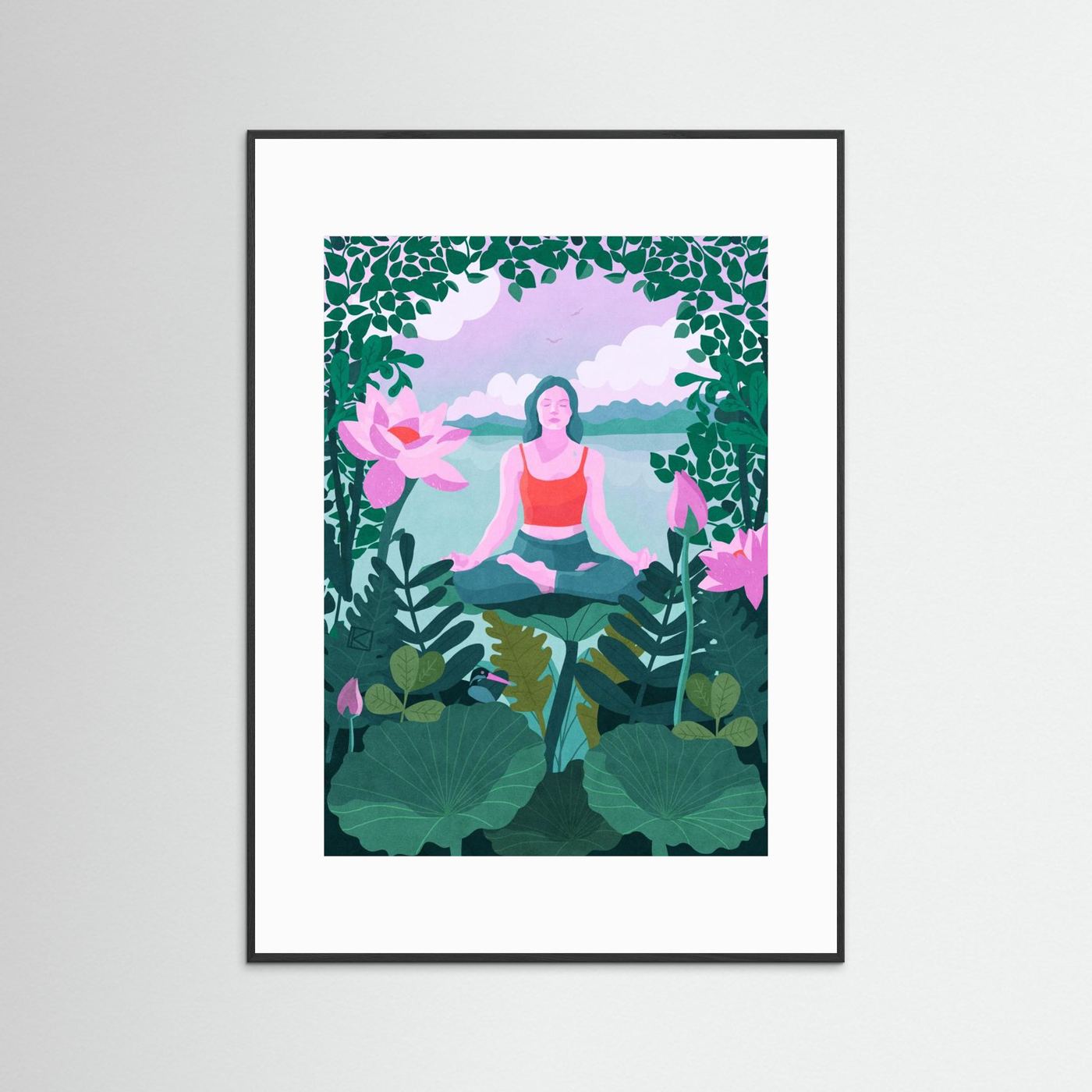 Peaceful Lotus Meditation by Sylwia Kubus