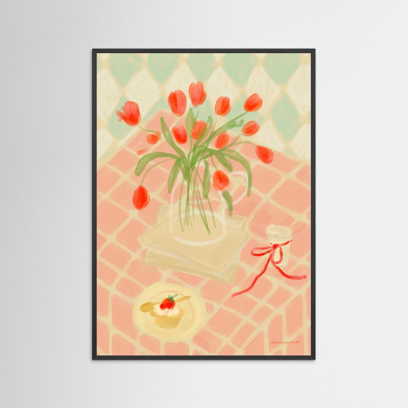 Red Tulips Summer Picnic by Katharina Puritscher