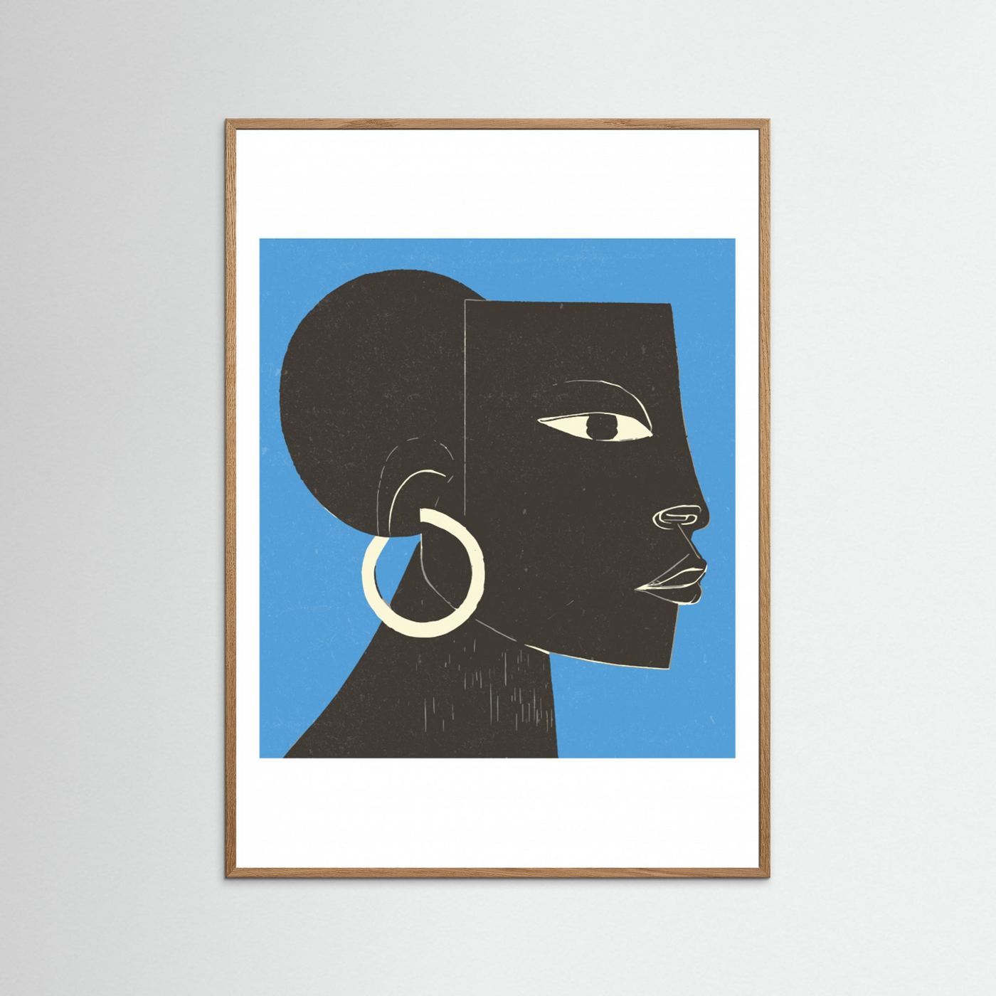 Portrait Woodblock Abstracted by The Printable Studio