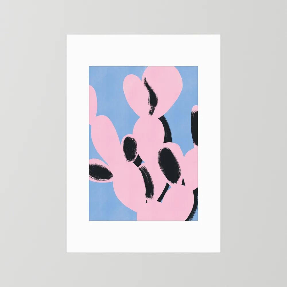 Pink Cactus Silhouette by Little Dean