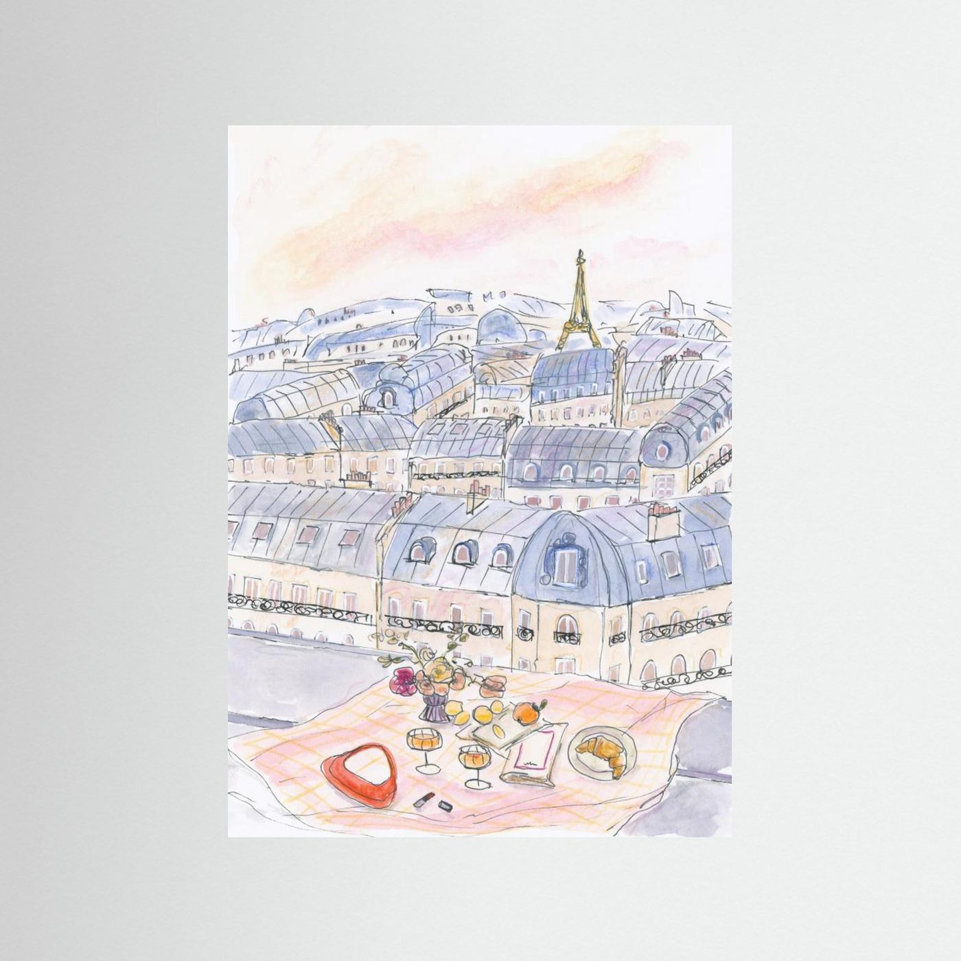 Parisian Rooftop Picnic With Eiffel Tower Views by Katharina Puritscher