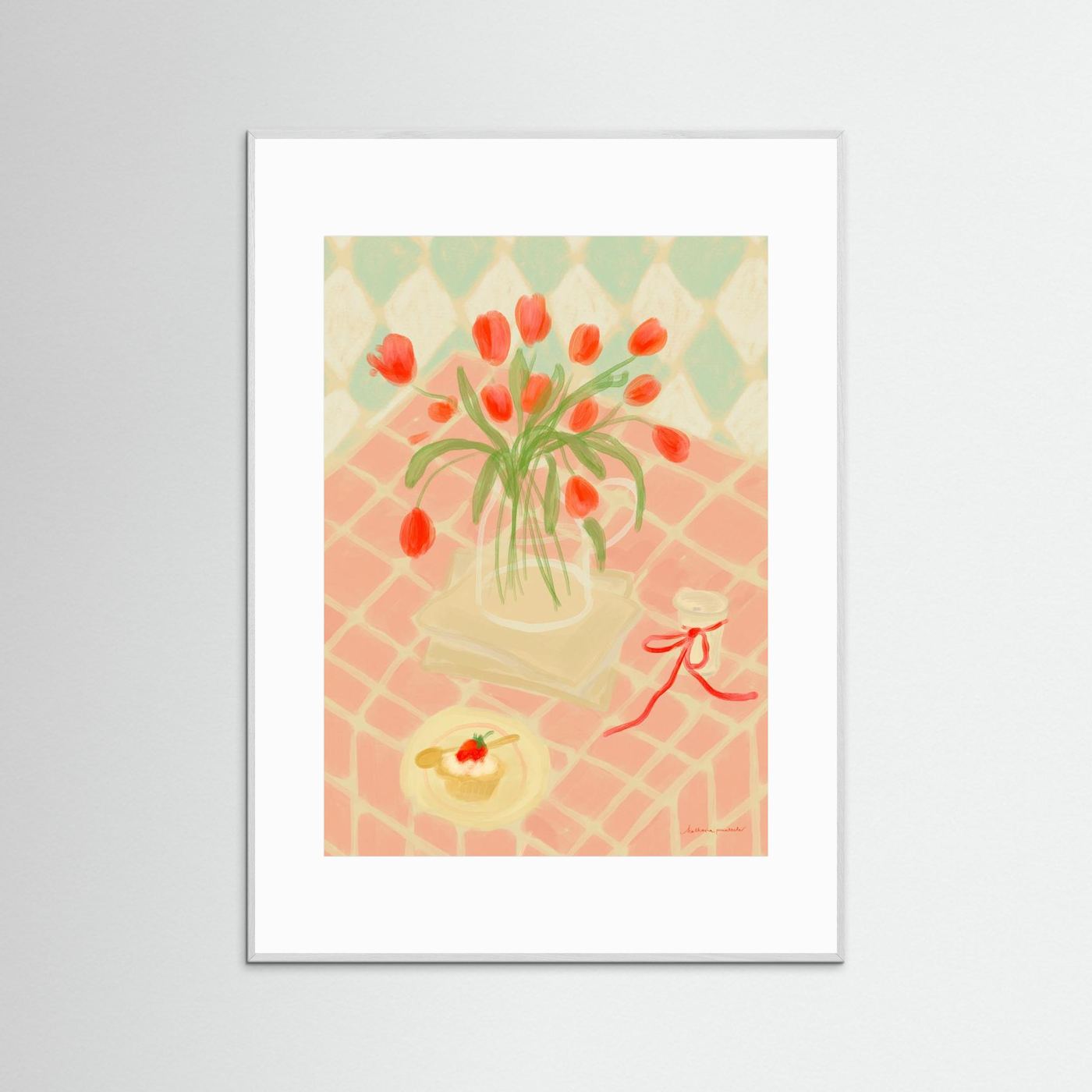 Red Tulips Summer Picnic by Katharina Puritscher
