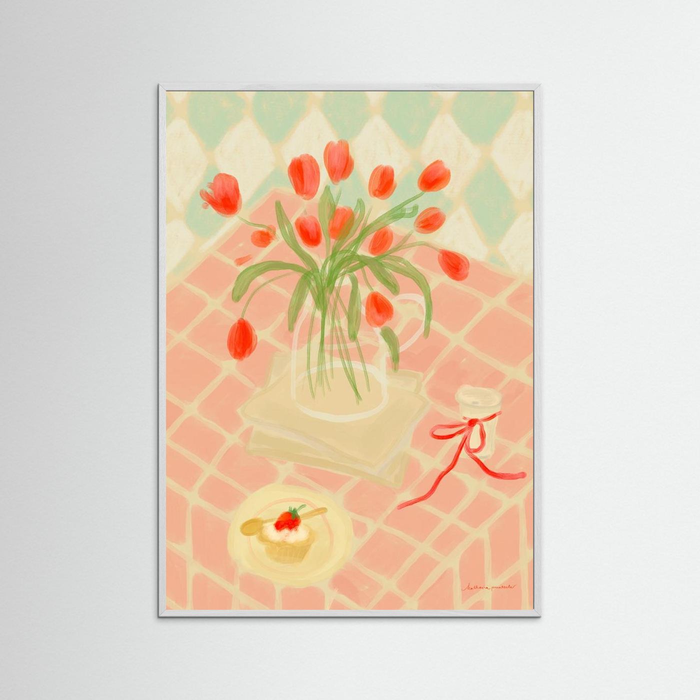 Red Tulips Summer Picnic by Katharina Puritscher