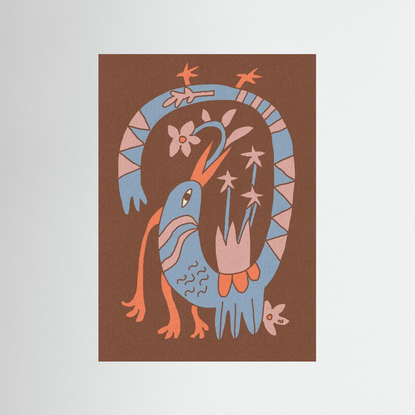Whimsical Folk Bird by Raipa Studio