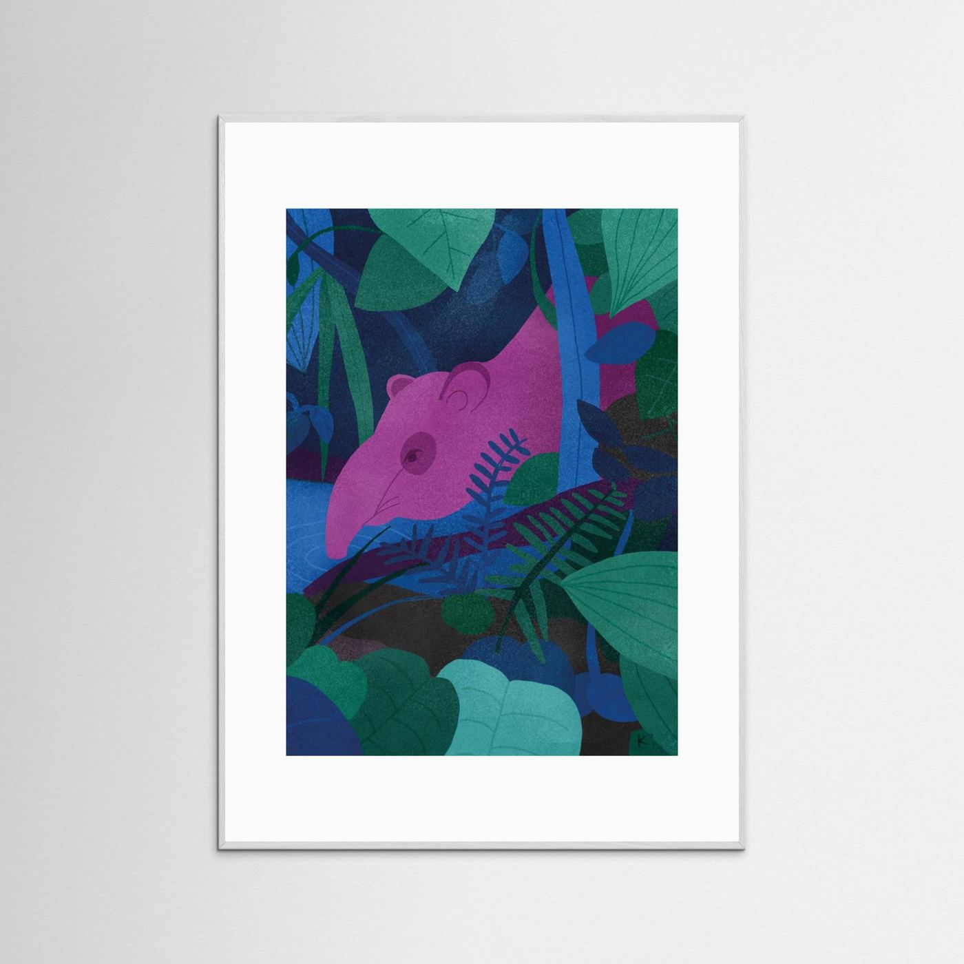 Pink Tapir In Jungle by Sylwia Kubus