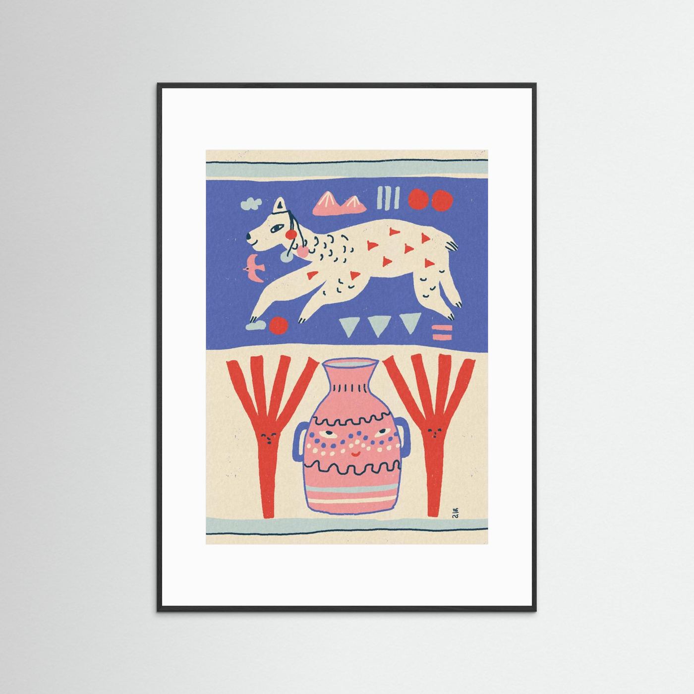 Playful Llama Folk Art by Raipa Studio