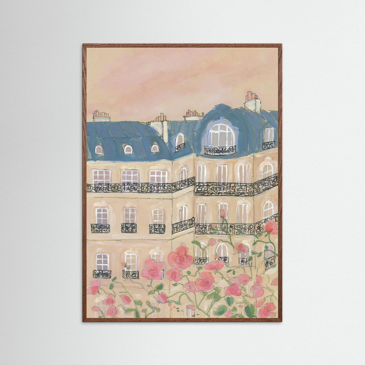 Sunset Over Paris Buildings by Katharina Puritscher