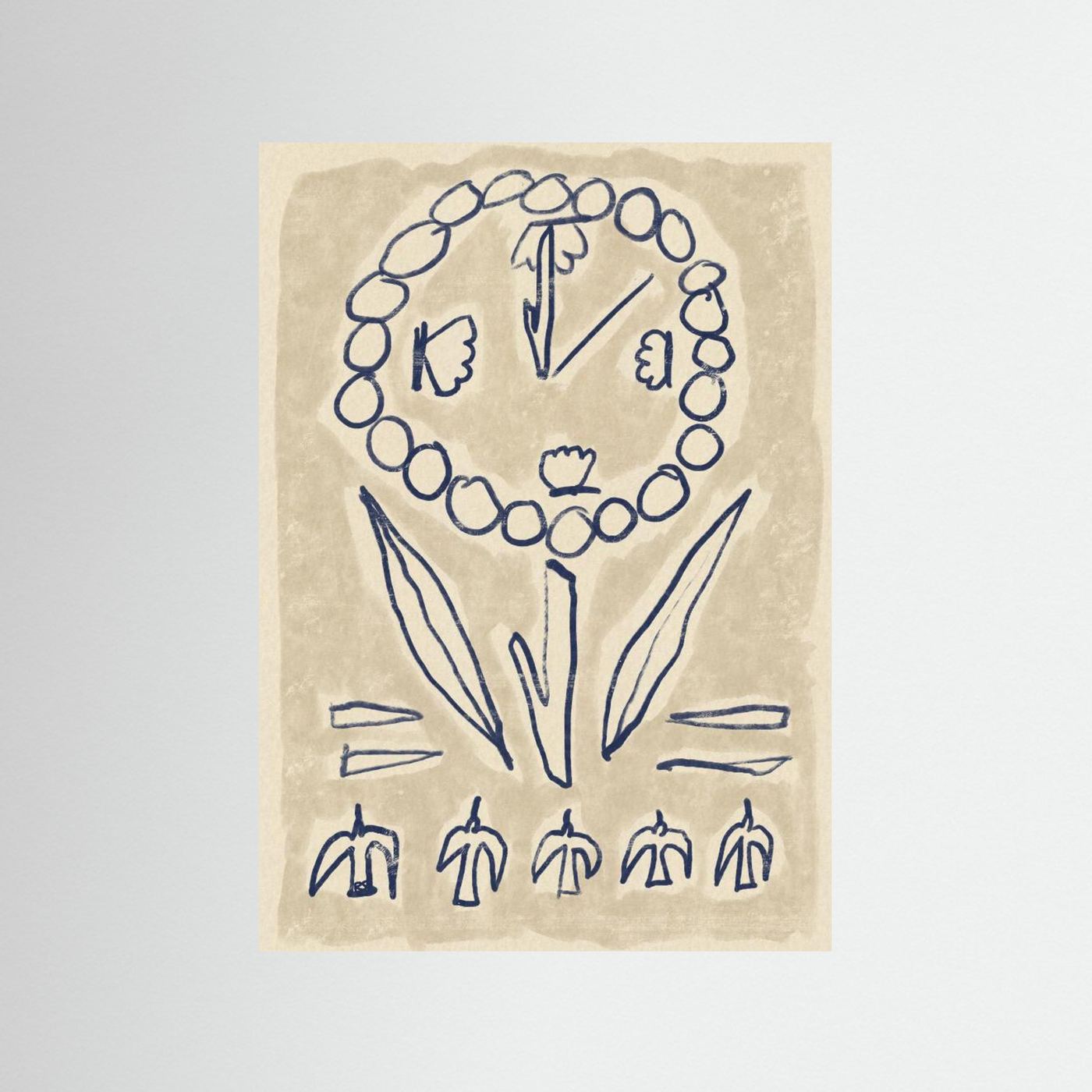 Folk Art Flower Symbols by Raipa Studio