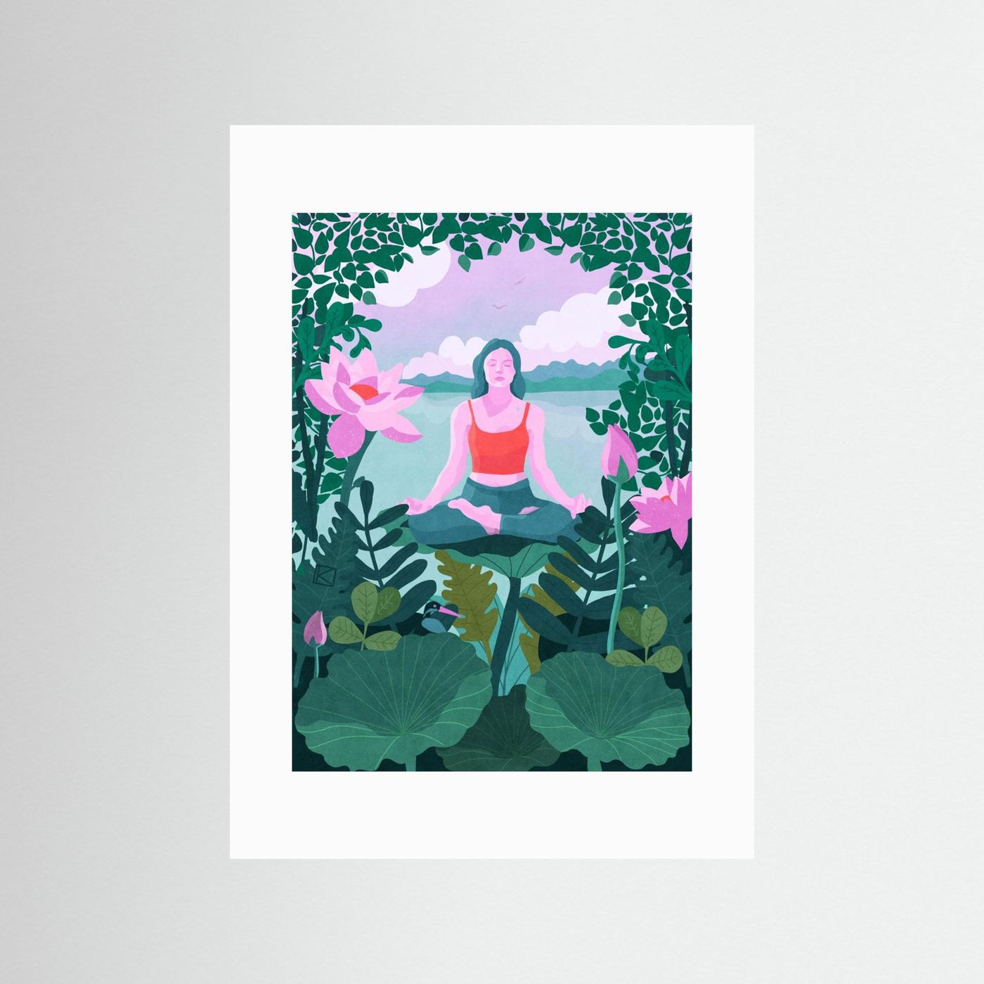 Peaceful Lotus Meditation by Sylwia Kubus