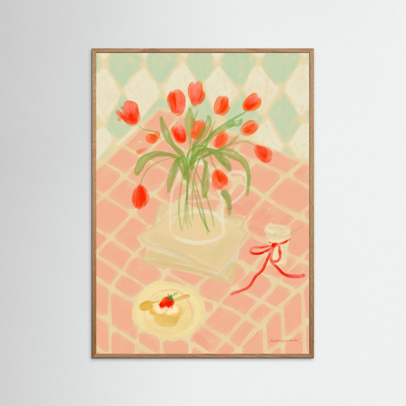 Red Tulips Summer Picnic by Katharina Puritscher