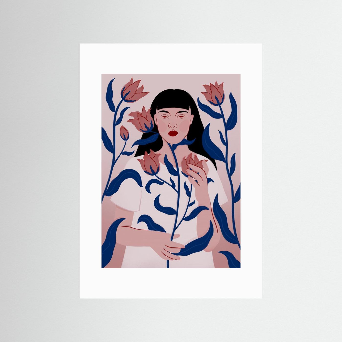 Serene Floral Portrait by Ida Alvarsson