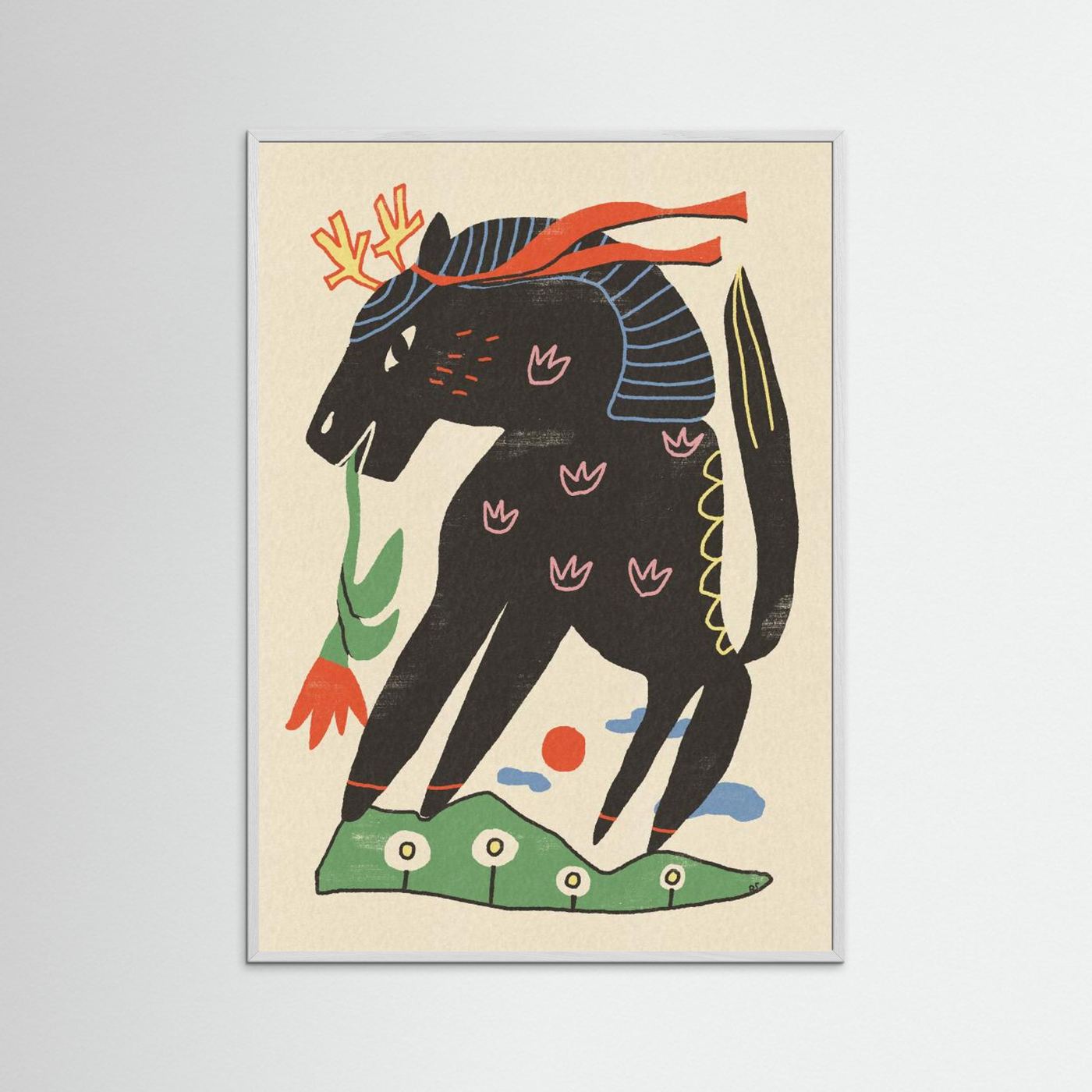 Mythical Horse with Flower by Raipa Studio