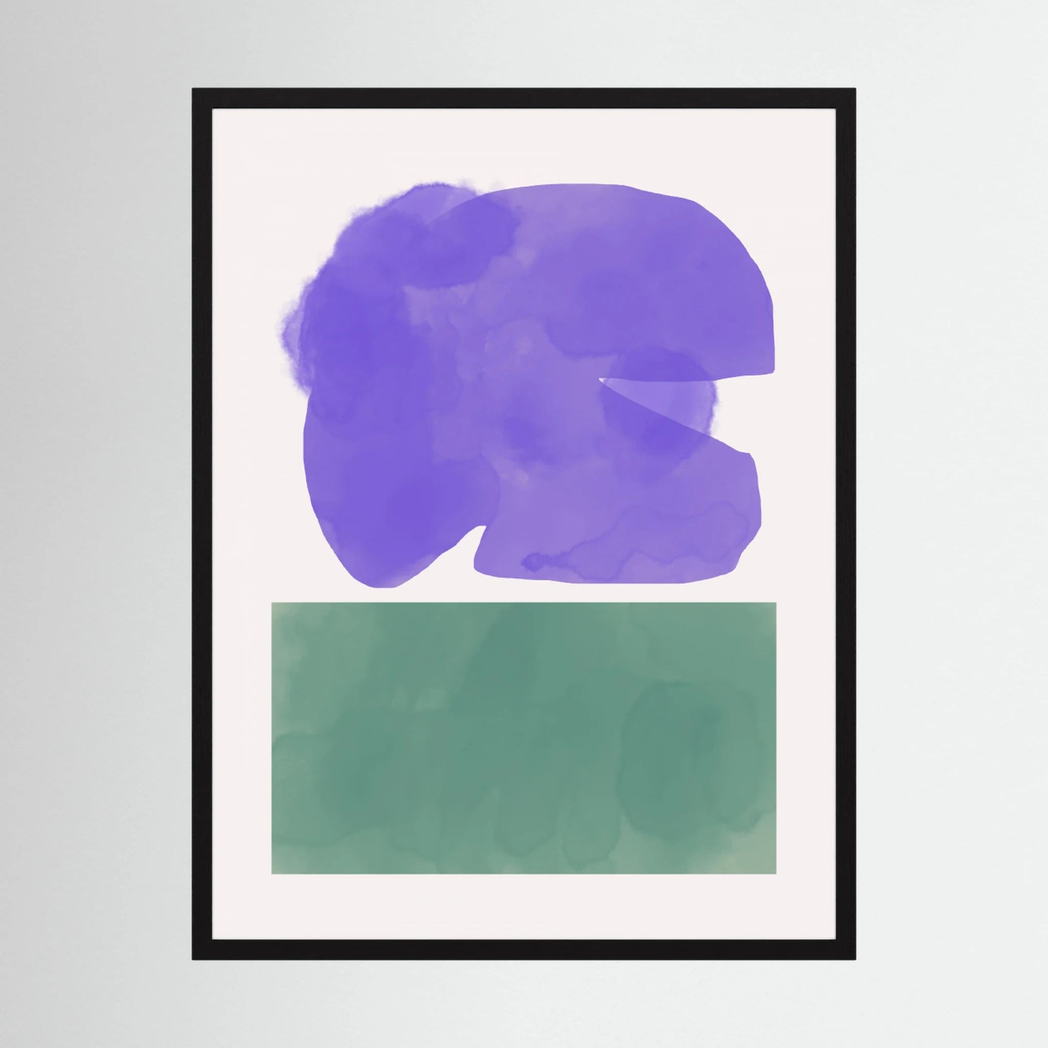 Watercolor Purple and Green by Little Dean