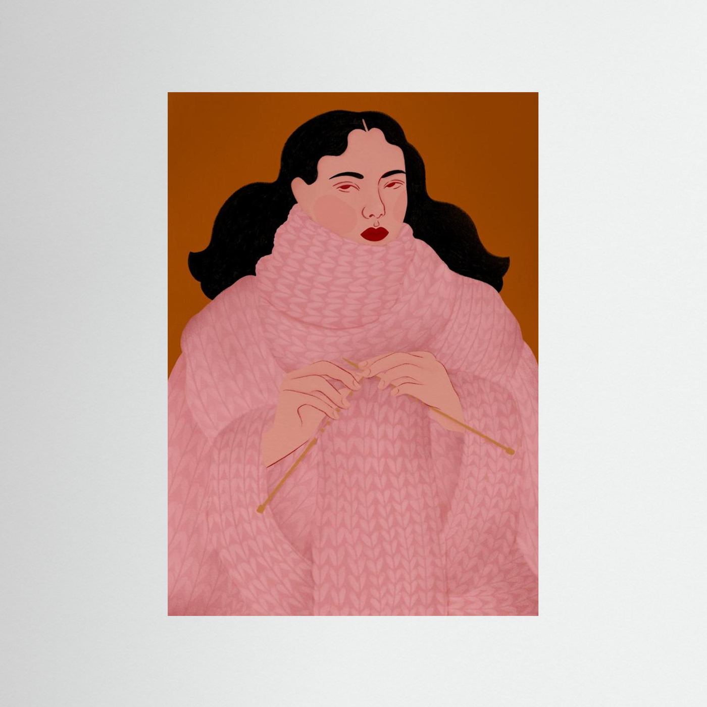 Cozy Pink Sweater Knitter by Ida Alvarsson