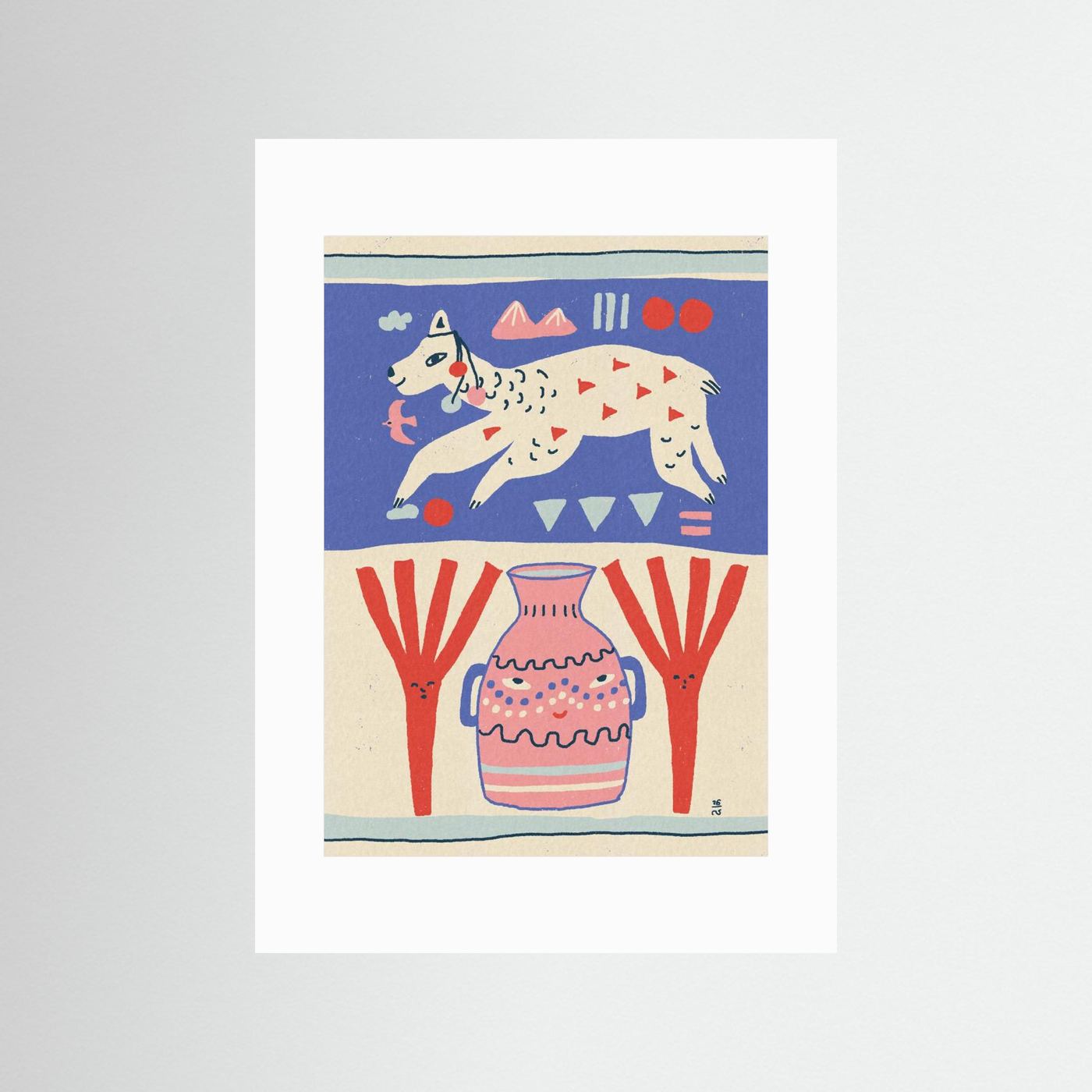 Playful Llama Folk Art by Raipa Studio