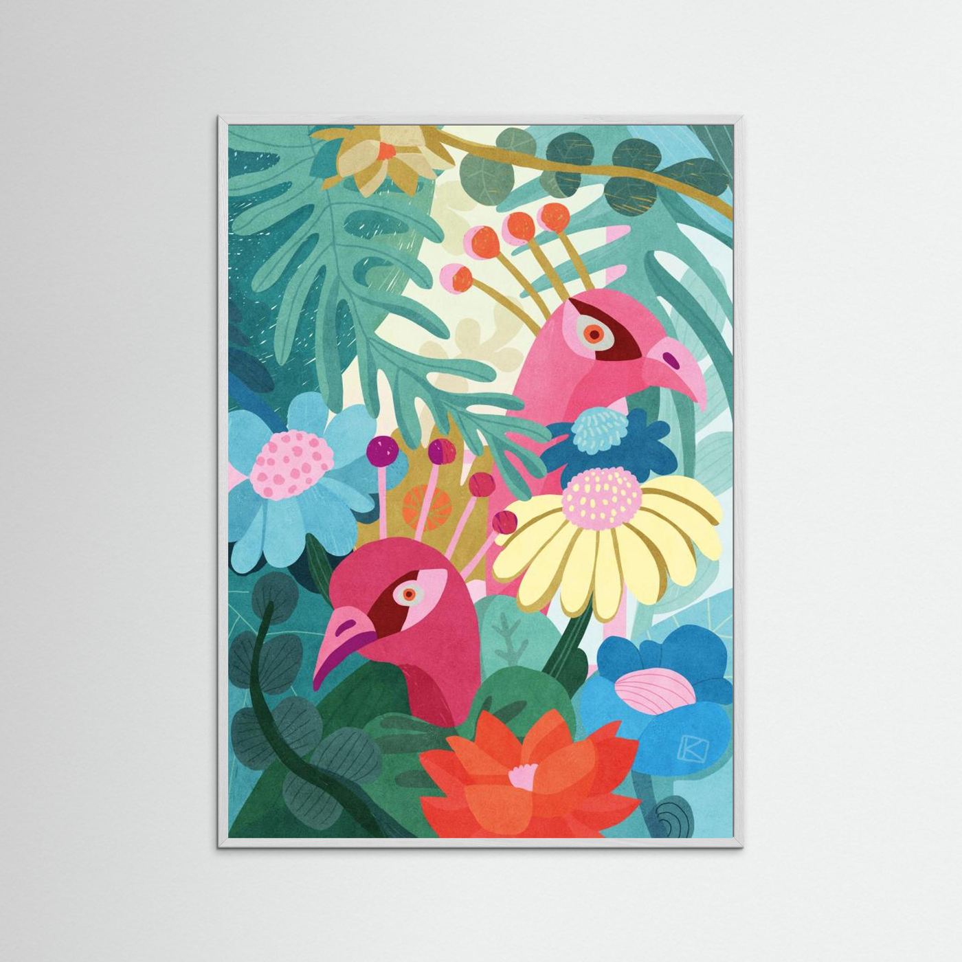 Tropical Birds And Flowers by Sylwia Kubus