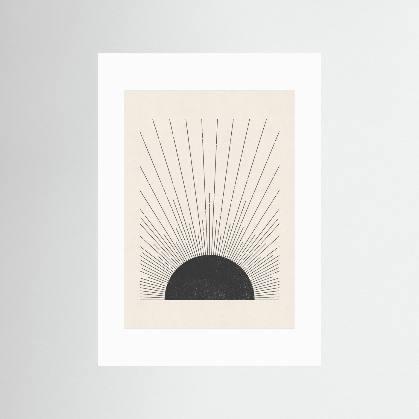 Woodblock The sun Illustration by The Printable Studio