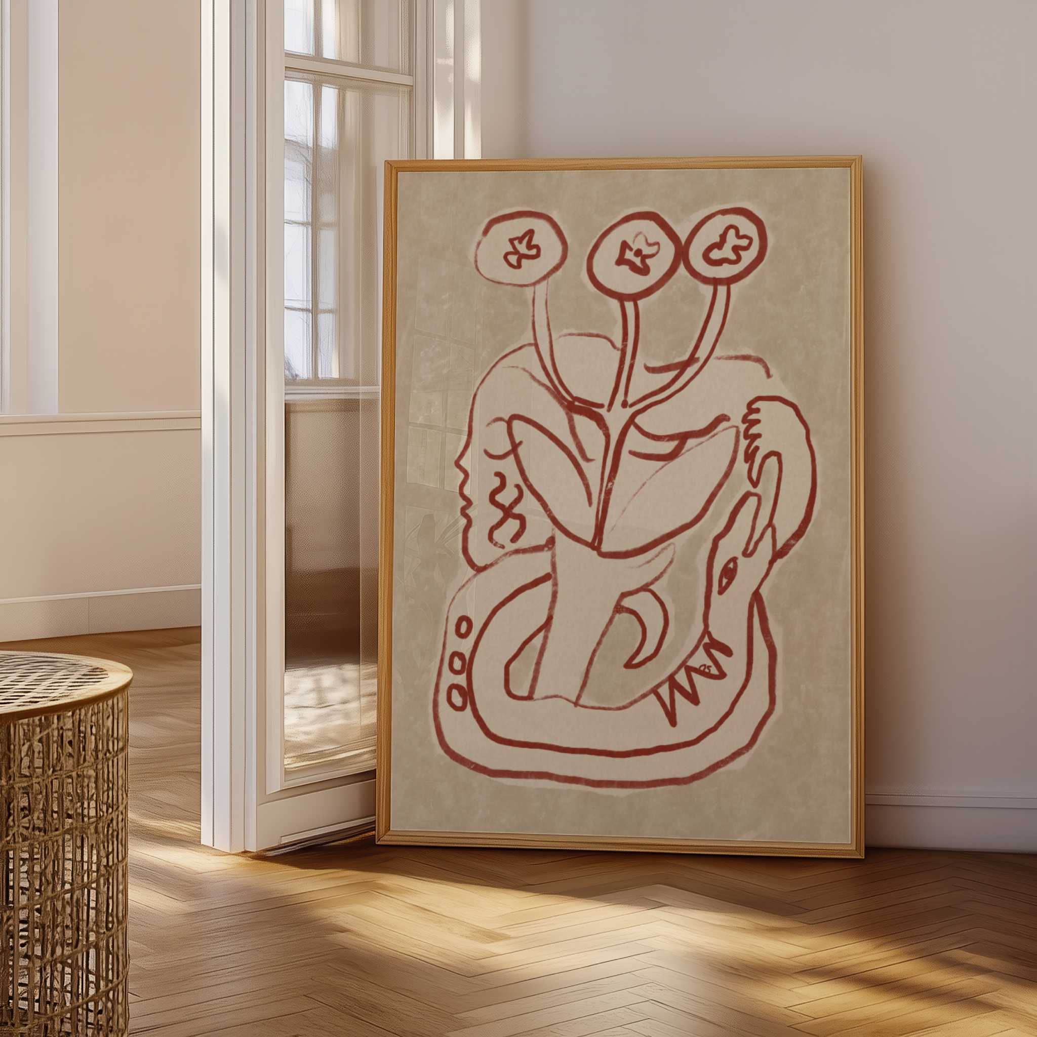 Serene Woman and Snake
