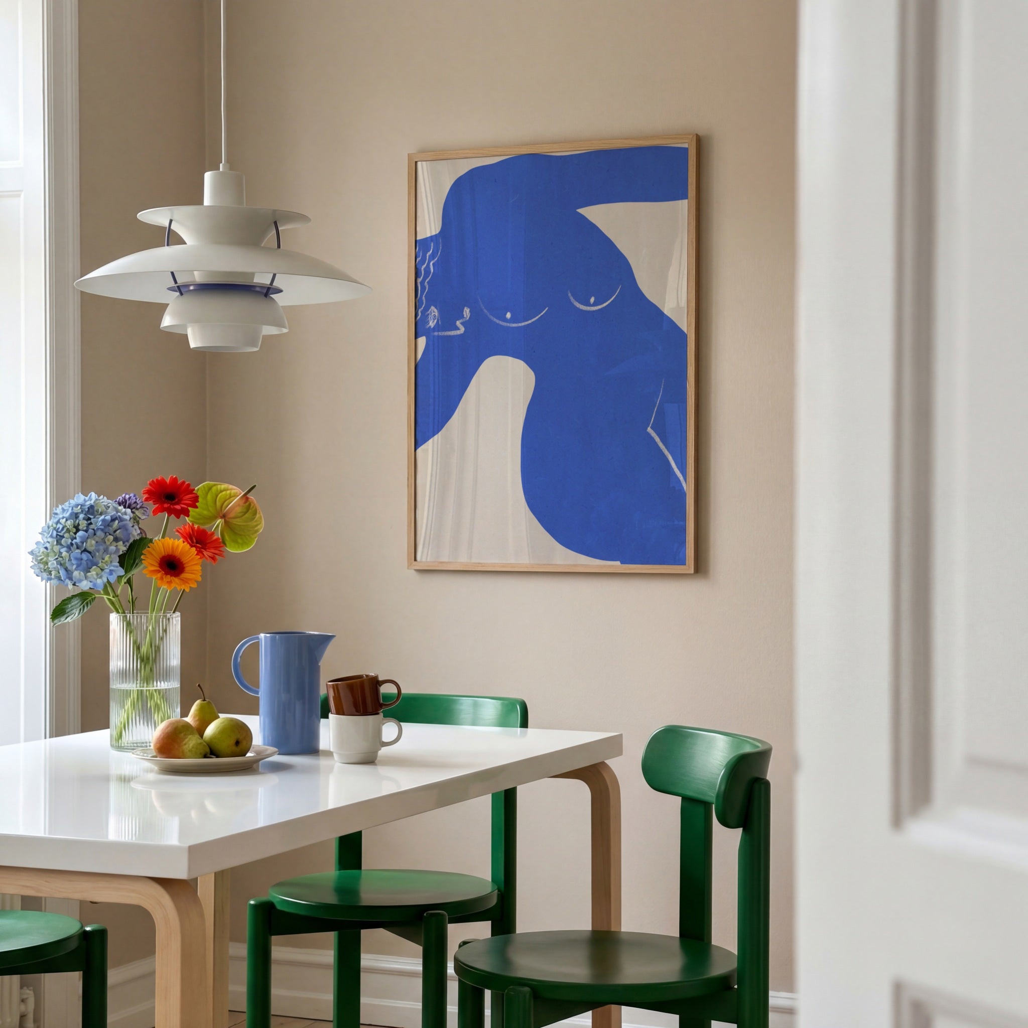 Greek muse in blue