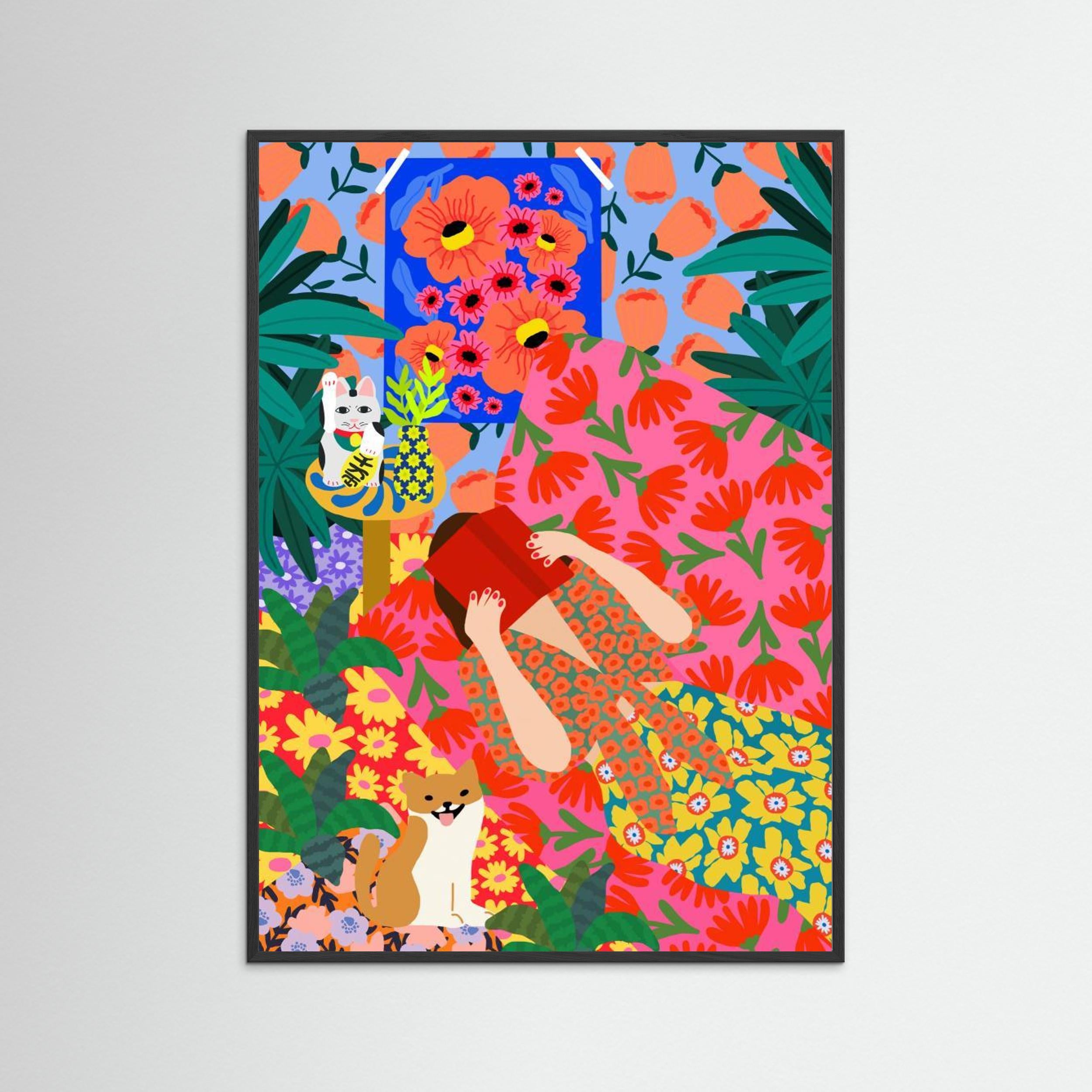 The Girl Reading a Red Book by Rafaela Mascaro