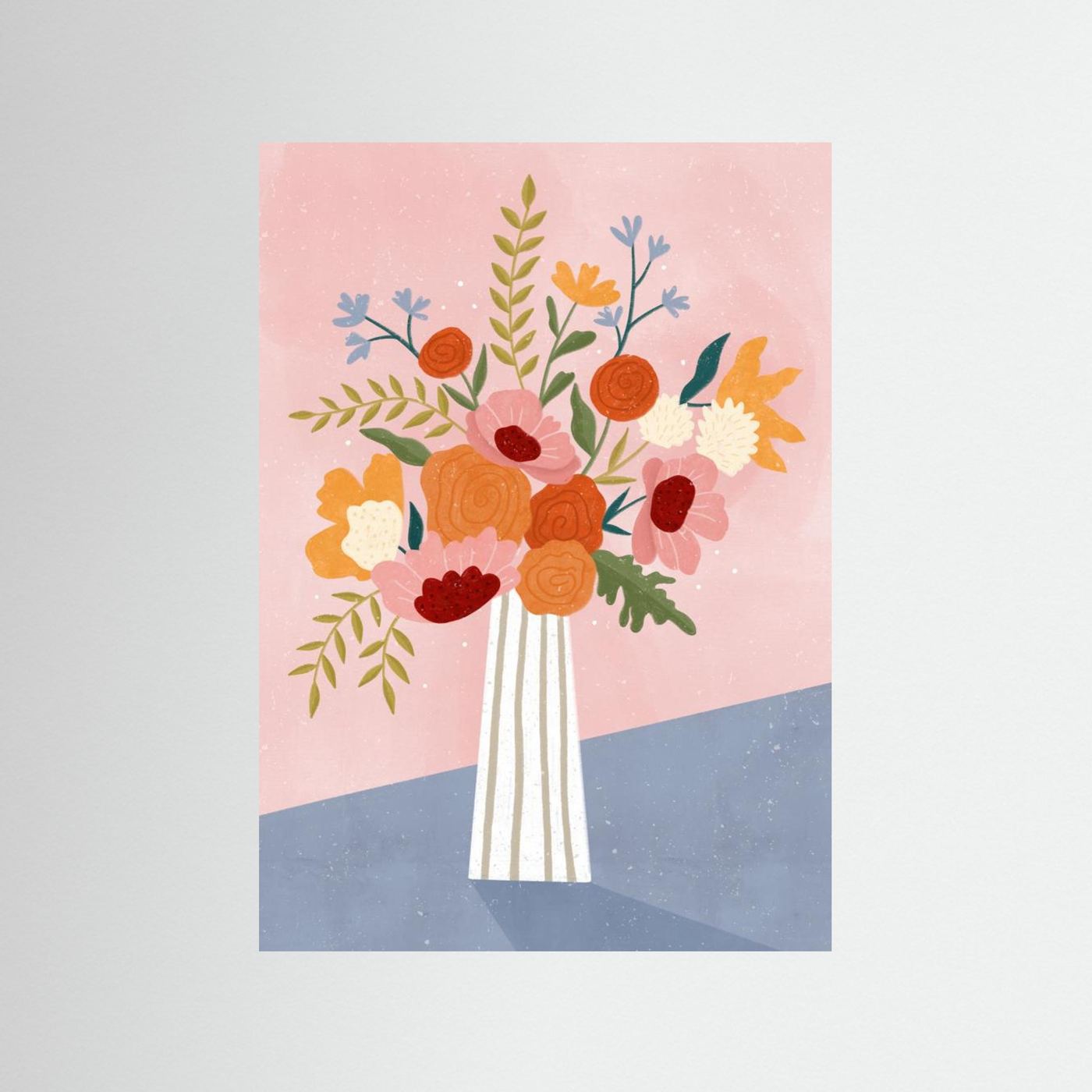 Line Vase with Flowers by Bea Müller