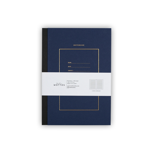 RULED HARDCOVER NOTEBOOK / NAVY