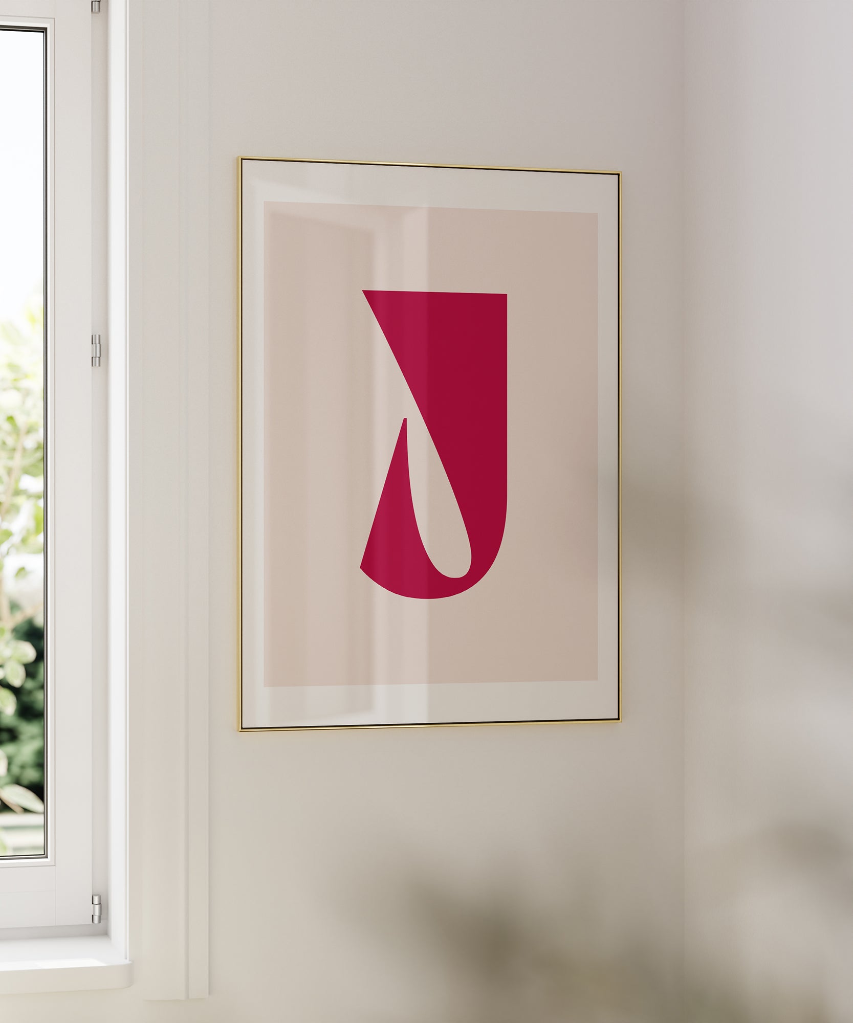 Elegant pastel 'J LETTER PASTEL' initial, aesthetic wall art for modern office or living room.