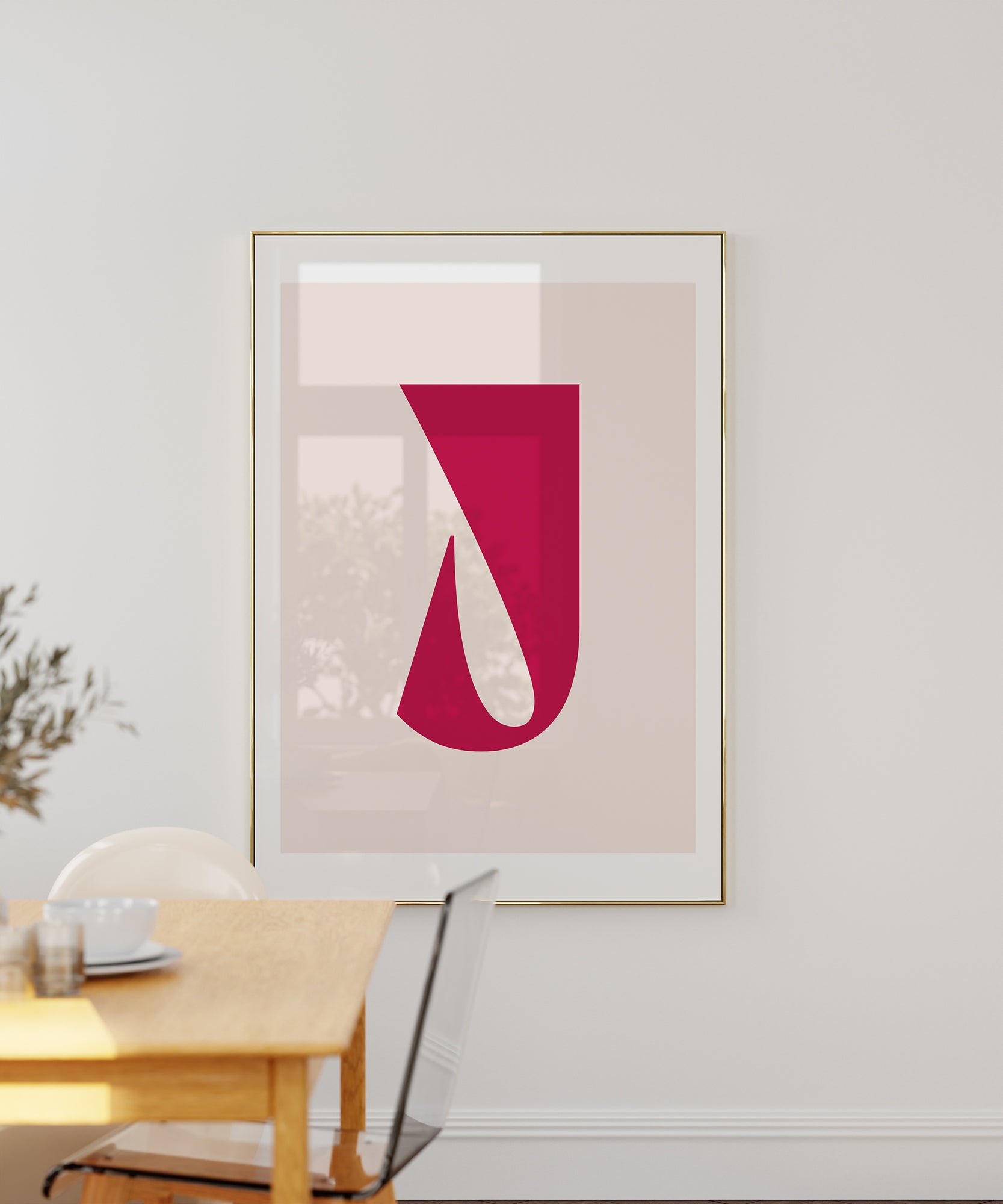 Elegant pastel 'J LETTER PASTEL' initial, aesthetic wall art for modern office or living room.