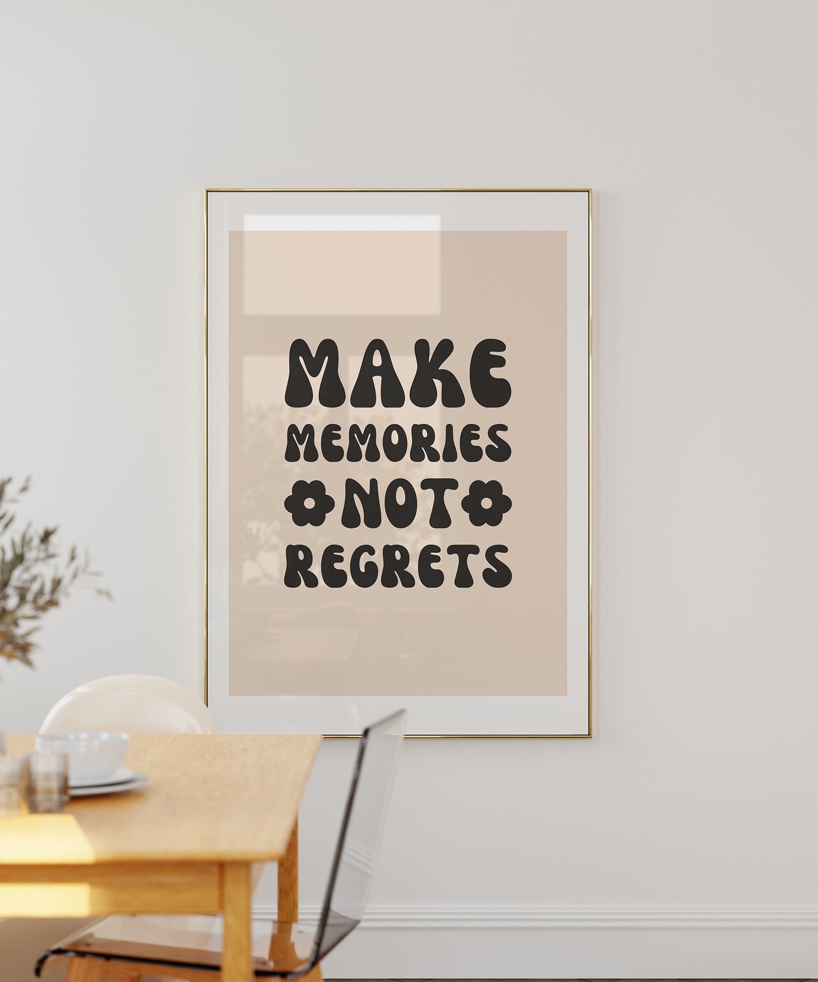 Make Memories' retro typography, modern wall art for an inspirational aesthetic.